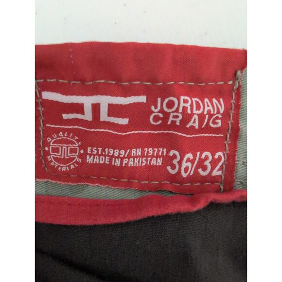 Jordan Craig Cargo Pants Men 36 (35x32)* Camo Green Cotton Relaxed Straight Leg - Picture 4 of 10